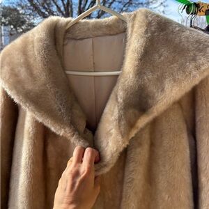 Elegant Tan Faux Fur Coat